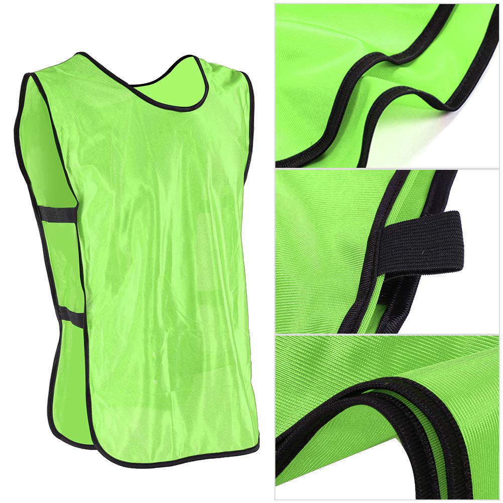 01 02 015 Team Practice Vest, Breathable Fast Drying Design Scrimmage Training Vest, Polyester for Football Soccer Volleyball Basketball (Fluorescent Green)-image-22