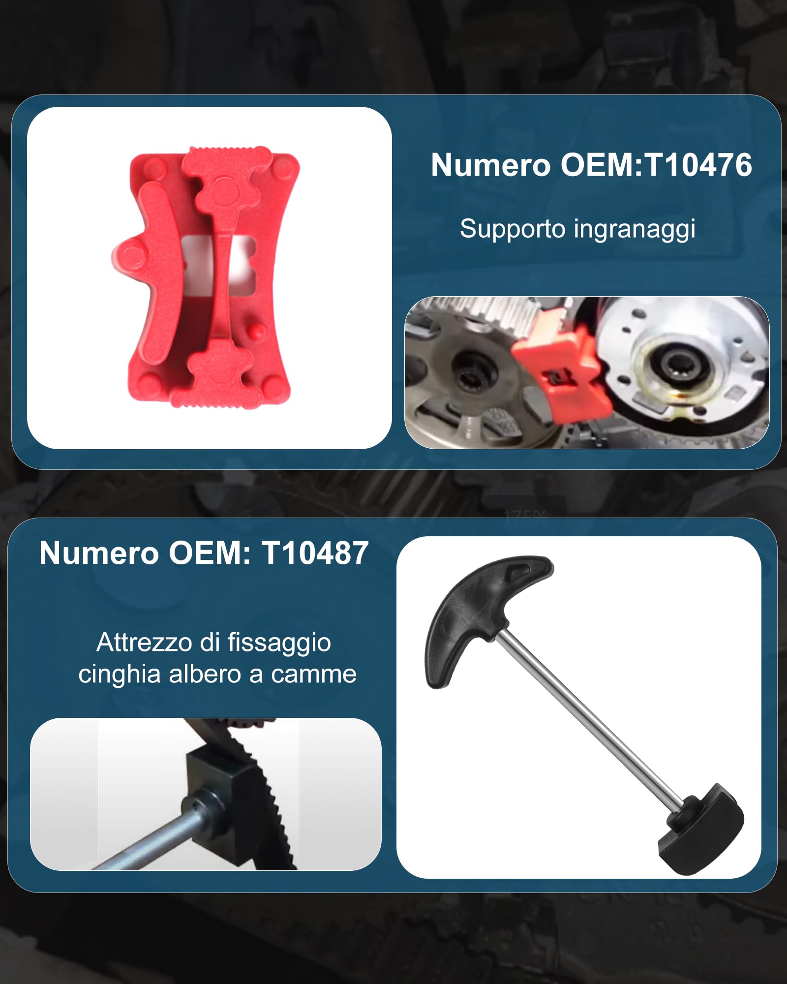 Strumento per Cinghia di Distribuzione Motore per VAG EA211 1.0L 1.2L 1.4L 1.6L FSI TSI TFSI Strumento Bloccaggio per Pignoni Albero a Camme T10476, T10477, T10494 Compatibile con VW...