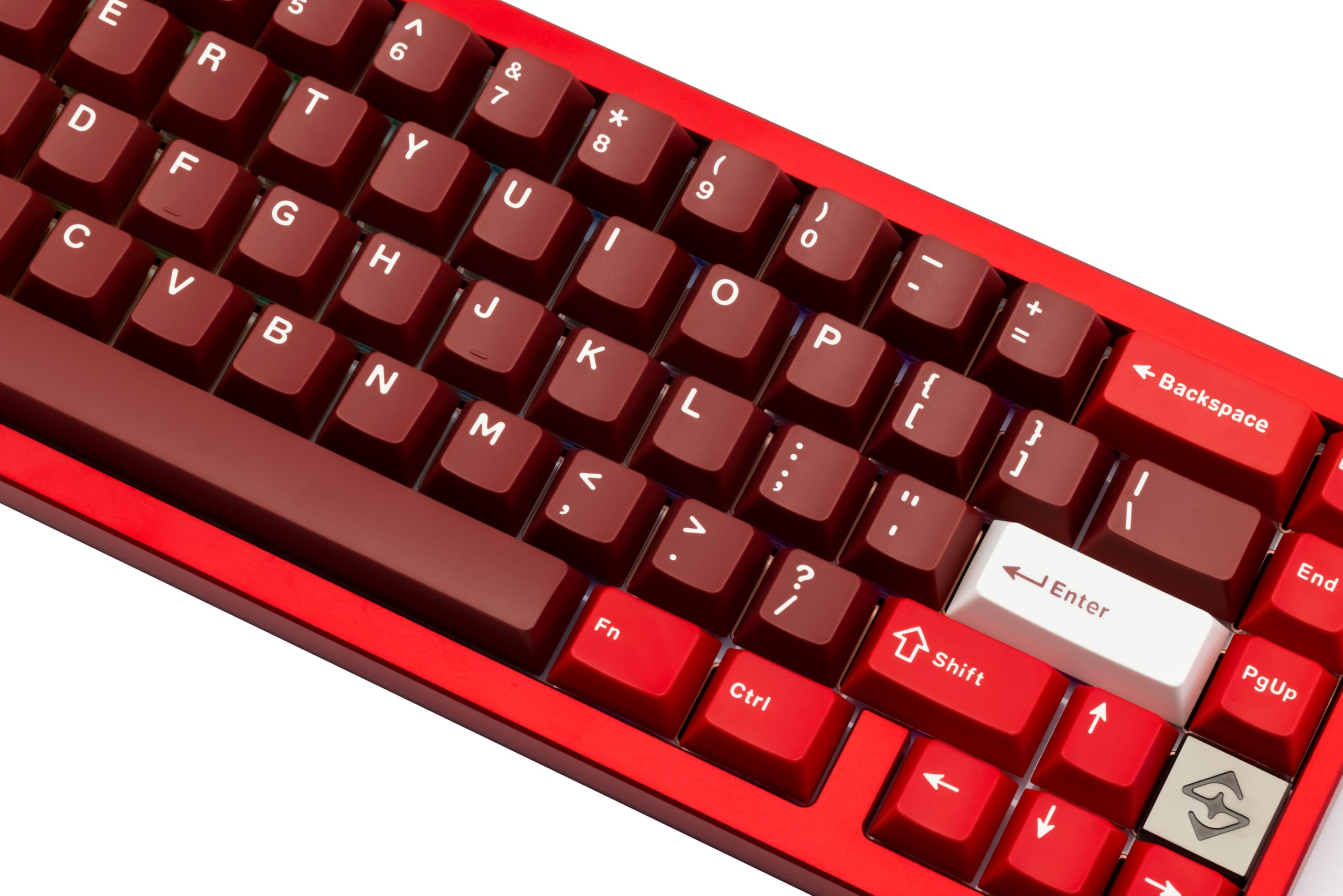 WOBKEY Zen 65, tastiera meccanica a sgancio rapido, alloggiamento in alluminio CNC, hot-swappable, Tri-Mode (BT/2,4G/USB-C), illuminazione RGB, QMK/VIA, adatta per Mac e Windows (ultra rosso)