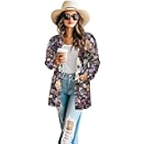 Womens Open Front Cardigan Casual Long Cardigans Long Sleeve Lightweight Jacket Tops Fall Outfit with Pockets