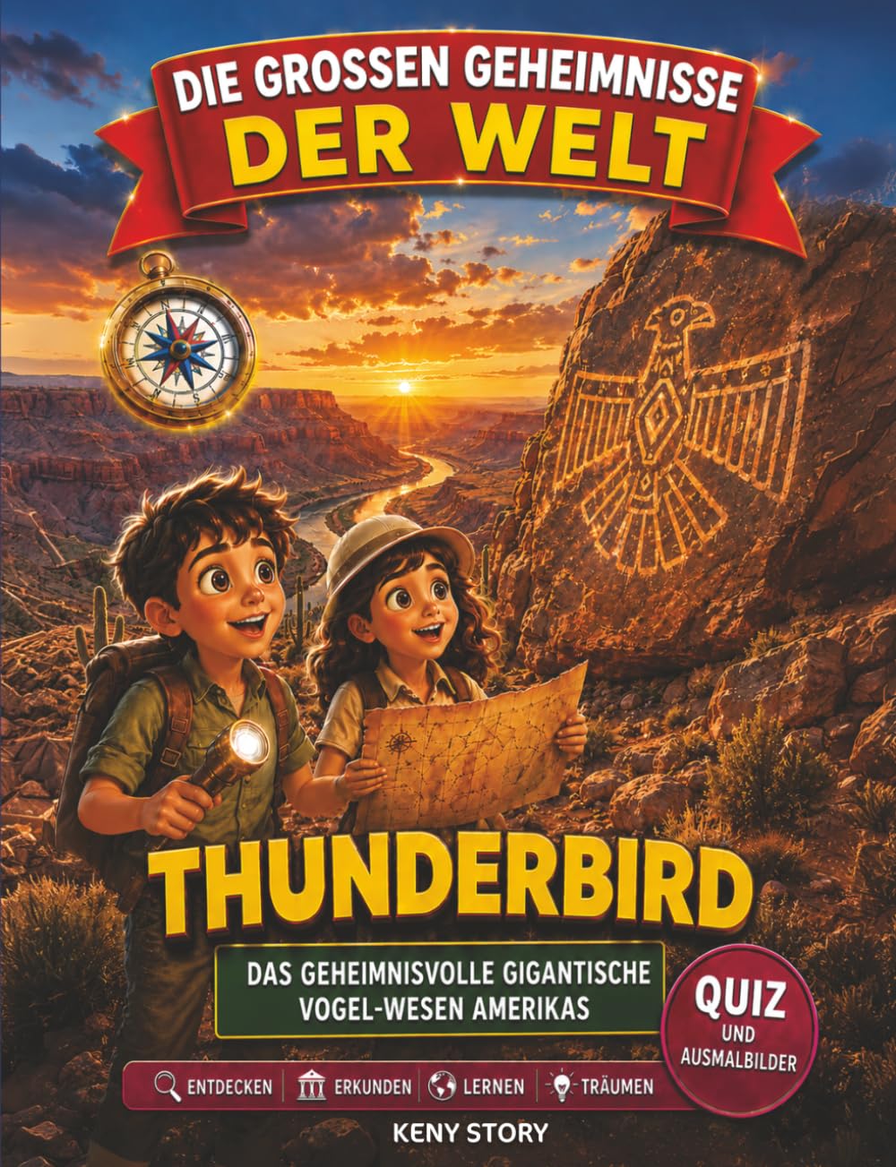 Thunderbird: Die wahre Geschichte hinter dem Geheimnis: heiliger Riesenvogel, indianische Legenden, Donner, Blitze, indigene Völker, Himmelsmagie, Quiz und Ausmalbilder für Kinder