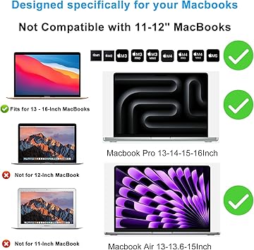 2-Pack Shortcuts Sticker for Apple Mac OS System, 2026 New Shortcuts Sticker for MacBook Pro/Air 13-16 inch M5 M4 M3 M2 M1 Chip -Black