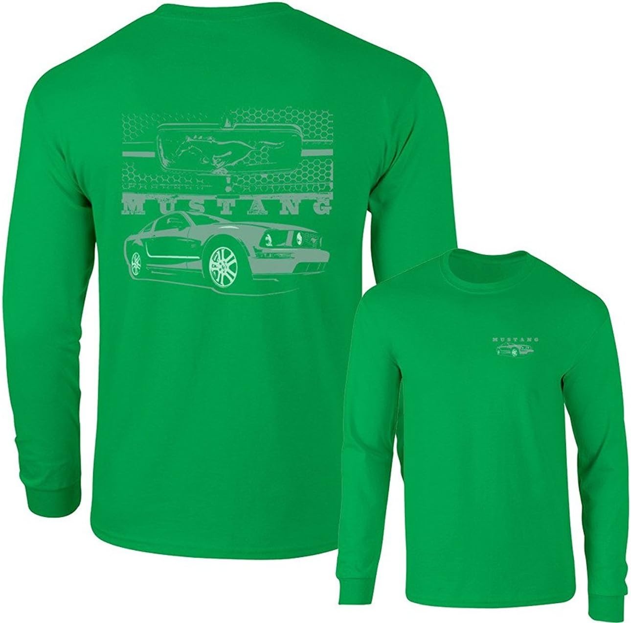Mustang Pony Grill with Ford CAR Long Sleeve T-Shirt F&B