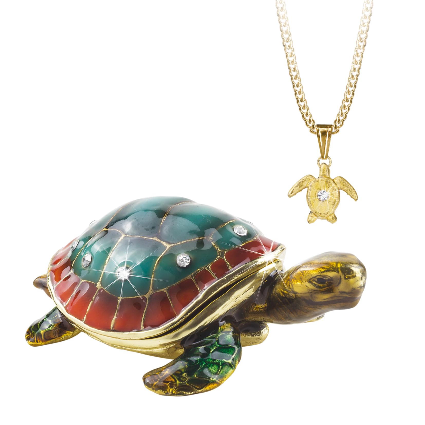 Secrets From Hidden Treasures Gold 1115 Turtle Trinket Box