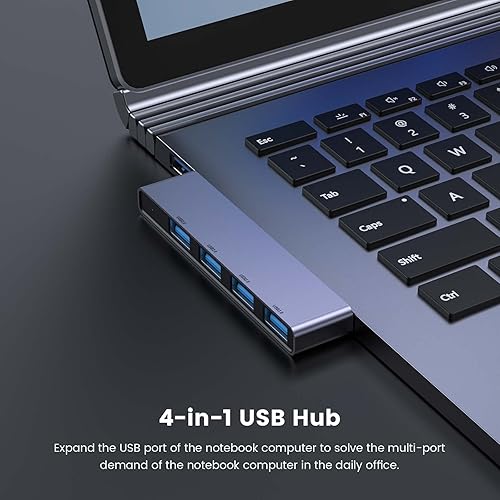 Miniatura 4 de Fidioto Concentrador USB, divisor USB de 4 puertos (1 concentrador 3.0, 3 concentradores 2.0), divisor USB para laptop, PC con Windows, Mac,