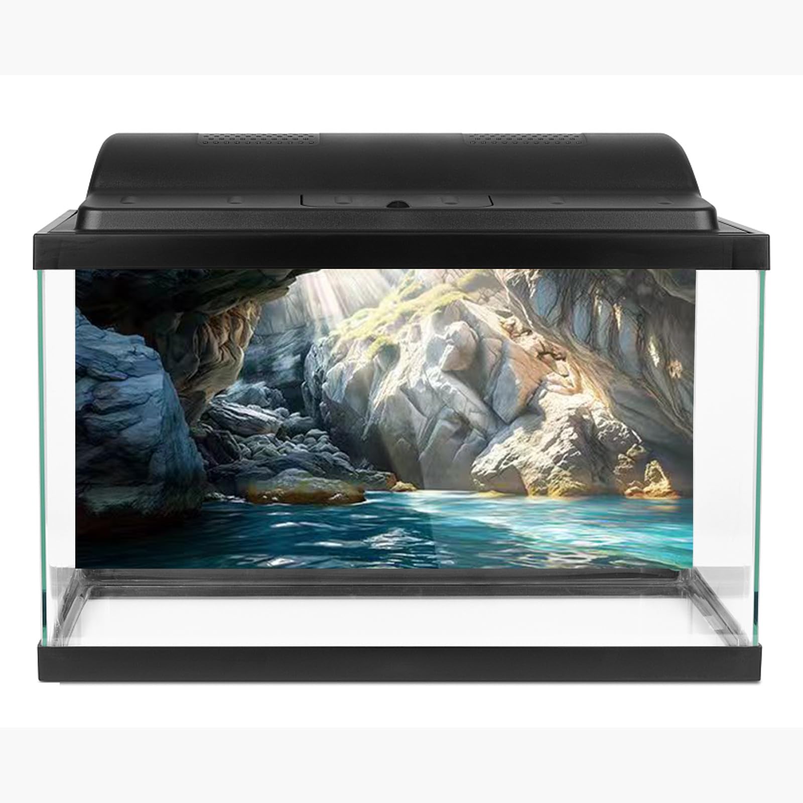 Fond de paysage naturel pour aquarium, adhésifs pour aquarium boutique, 30 cm, 40 cm, 50 cm, 60 cm, 80 cm (grotte-2, 50 * 100 cm)