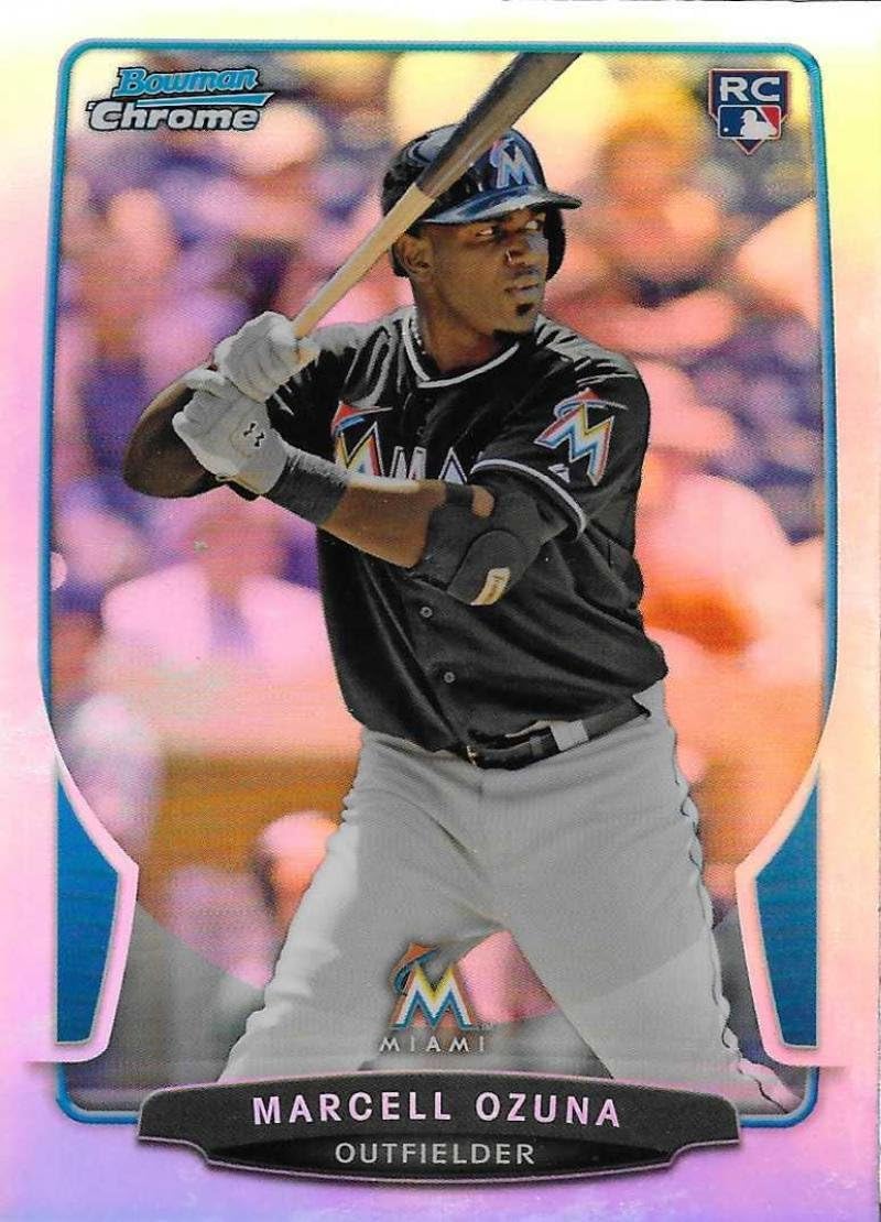 2013 Bowman Draft Chrome Refractors #17 Marcell Ozuna Marlins Baseball Card (RC - Rookie Card) NM-MT