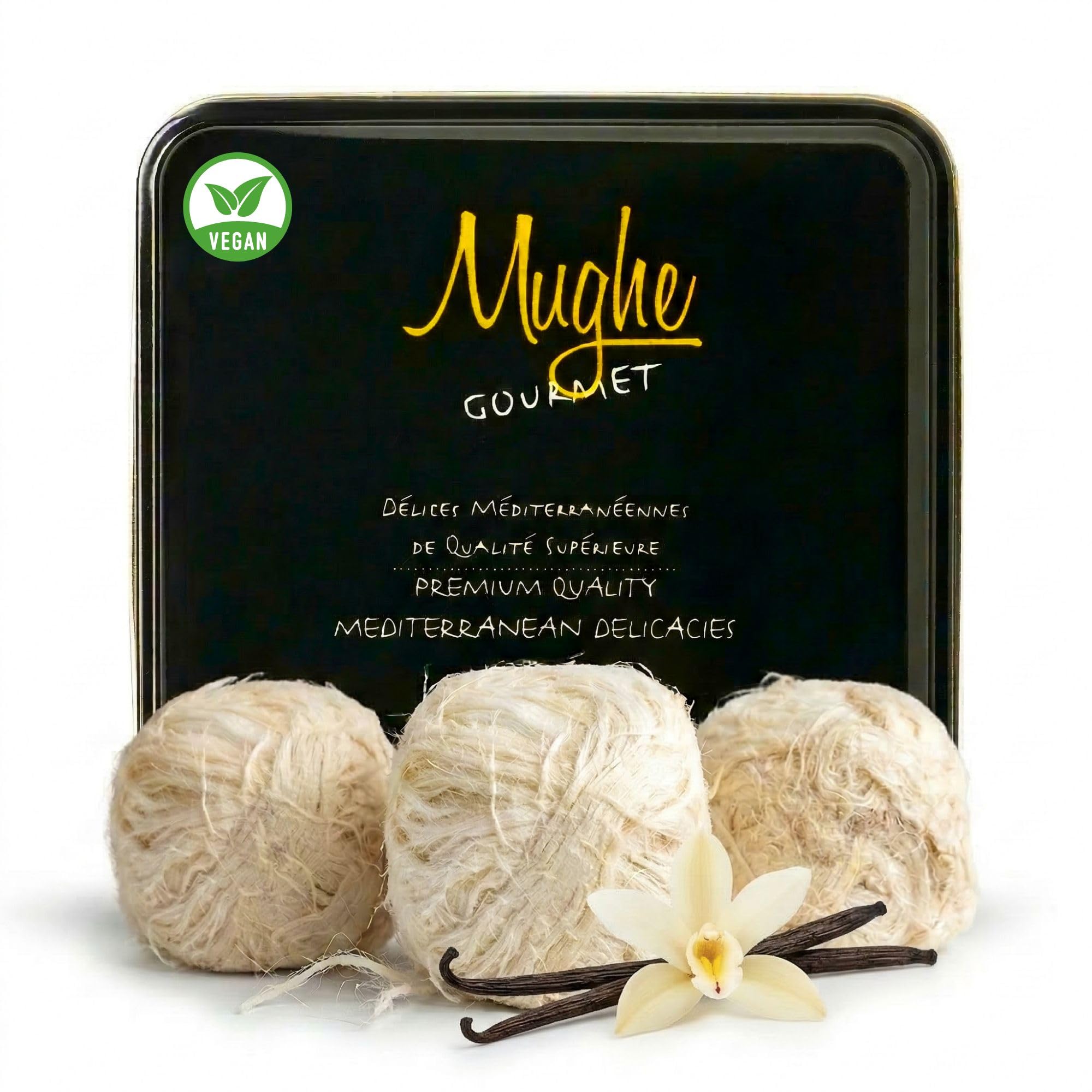 Mughe Gourmet Algodón de Azúcar Turco Pismaniye Dulce 12pz - Caja de Especial de Caramelo Halva - Confitería Pishmaniye - Halva de Hilo - Regalos Perfectos para Cumpleaños, Día del Padre