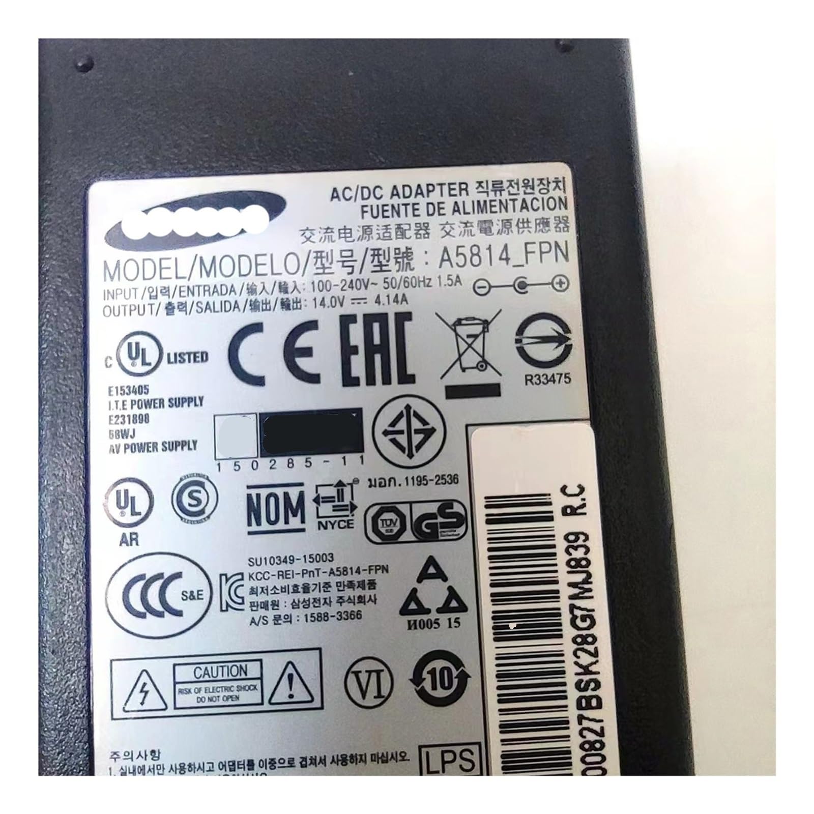Compatible For SAMSUNG, BN44-00827A BN44-00827B, Cargador Adaptador De Corriente AC/DC De 14V 4.14A 58W, Cable HDMI