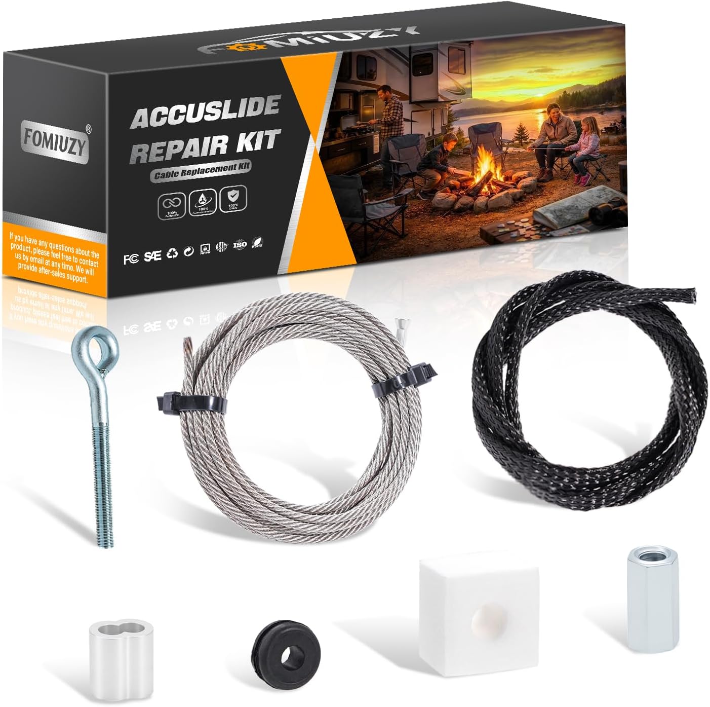 22305 5/32 Stainless Steel Accuslide Cable Repair Kit Universal Replacement Parts Fit for Accu-Slide System, Flexible Multi-Purpose RV Wire