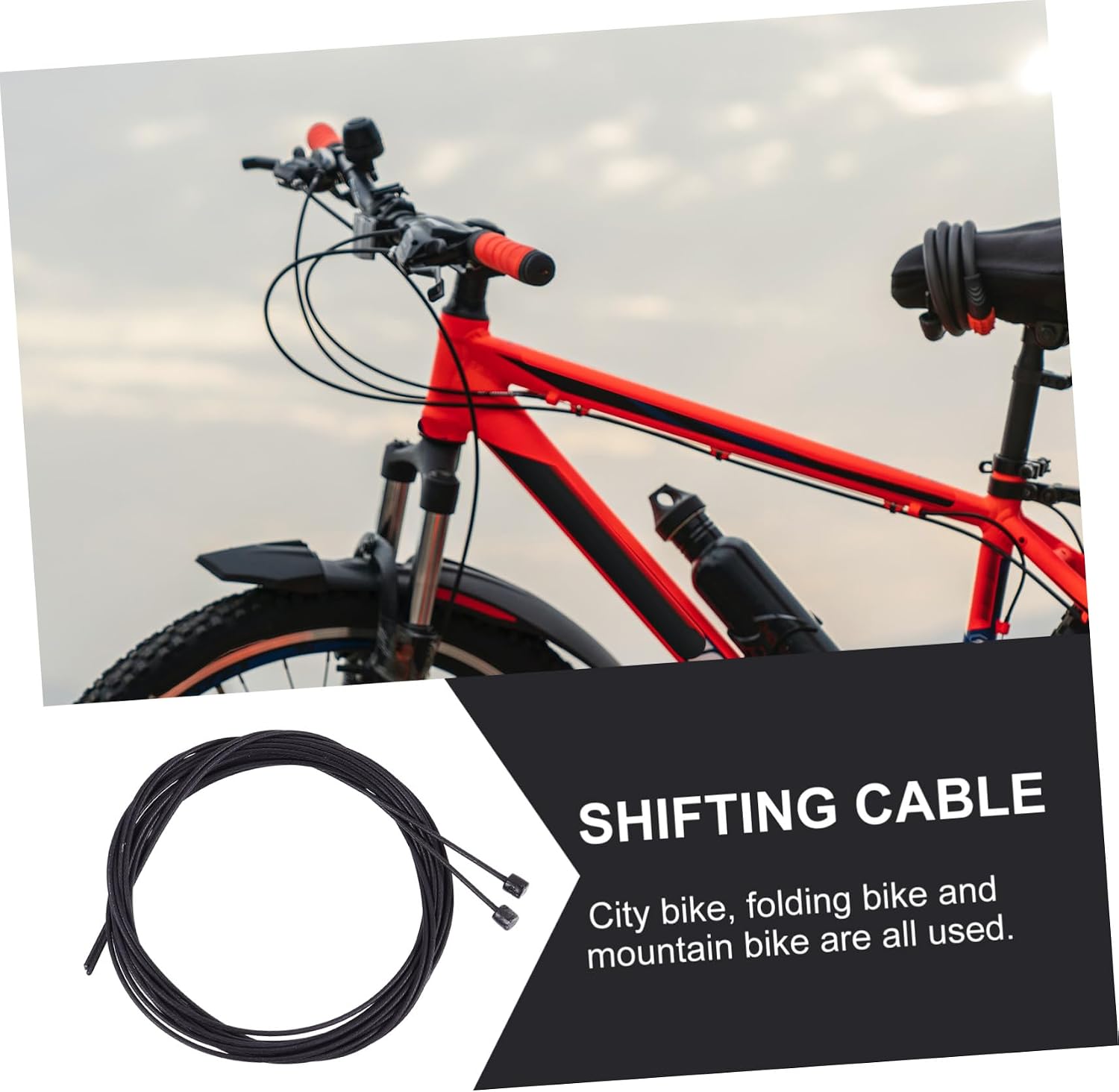Mikikit 2pcs Bike Shifting Cables Derailleur Cables for Cycling Accessories for Smooth Performance and Use