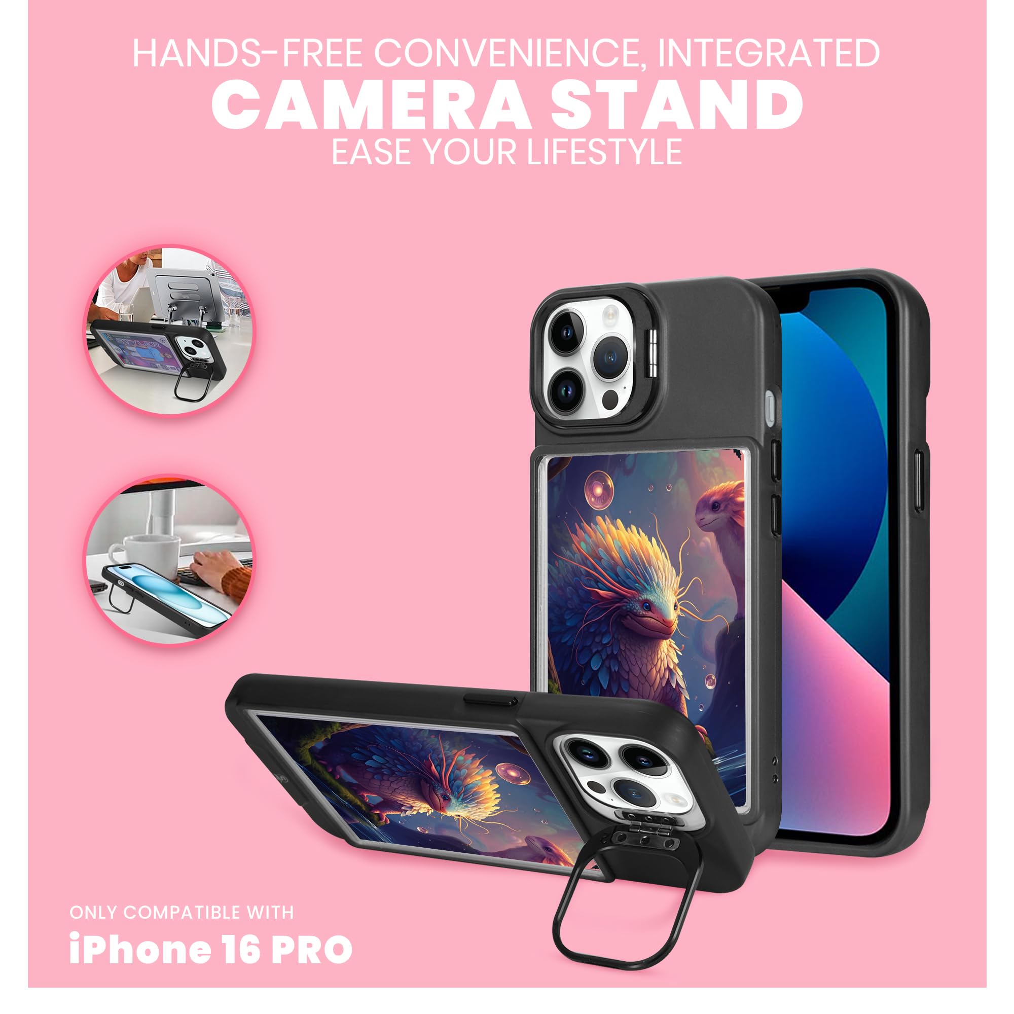 Schutzhülle Für IPhone 16 Plus Mit Kartenfächern & Ringständer - Glitzernd, Stoßfest, Mit Displayschutz