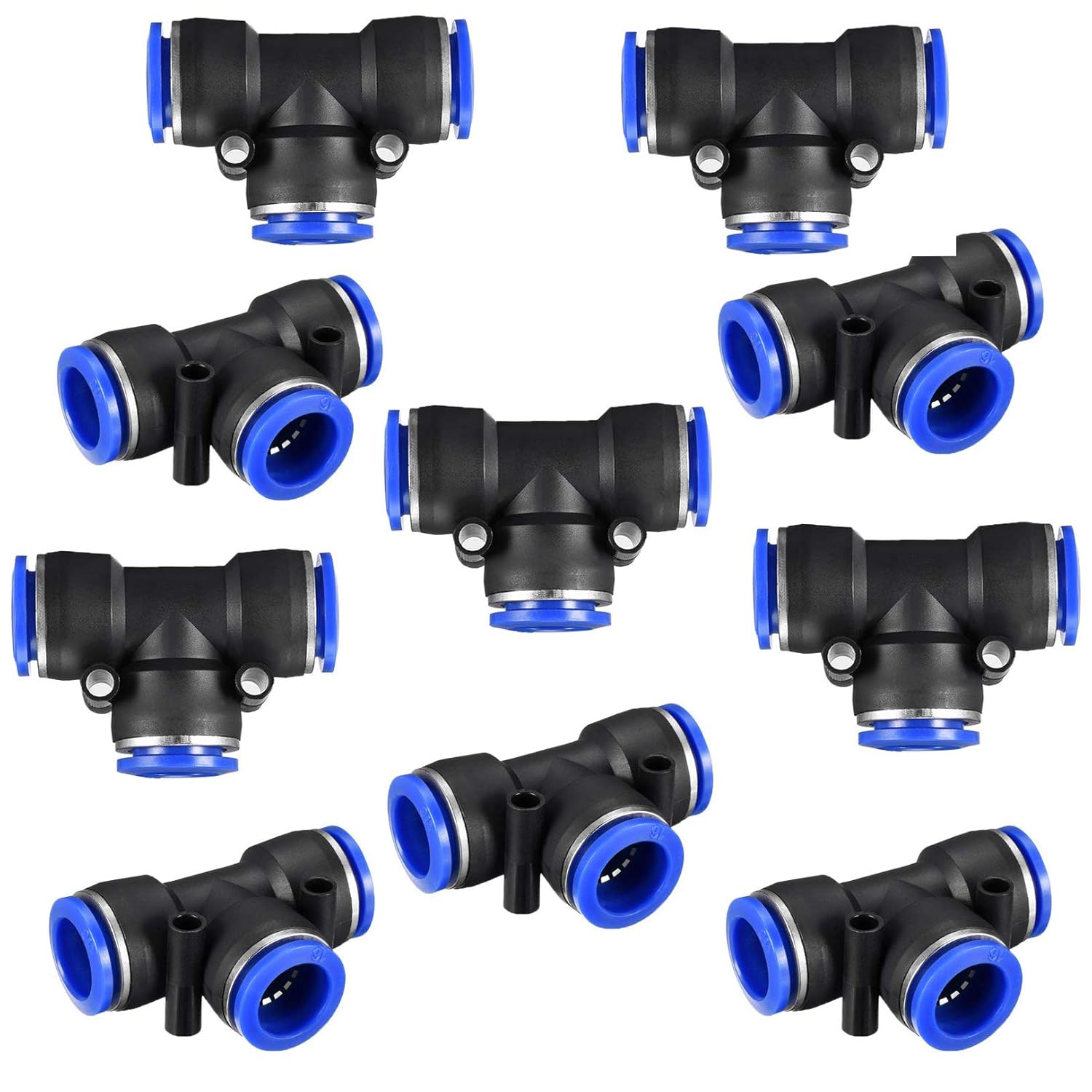 16mm Push Fittings, 5/8” OD Plastic Push to Connect Quick Fitting Tee