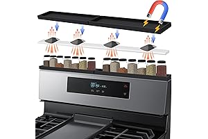 Space-Saving Stovetop Spice Rack: Black, 30 Inch