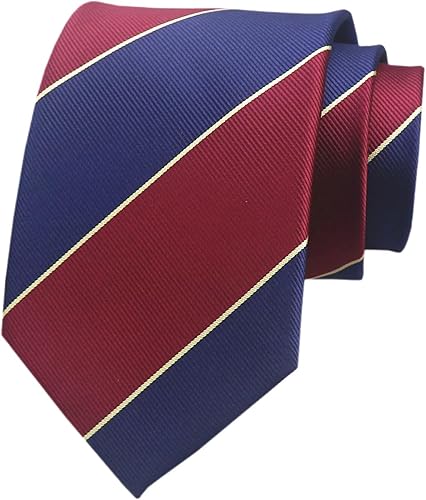 Vista 90 de Secdtie Corbata clásica de seda tejida jacquard a rayas para hombre Gris Negro