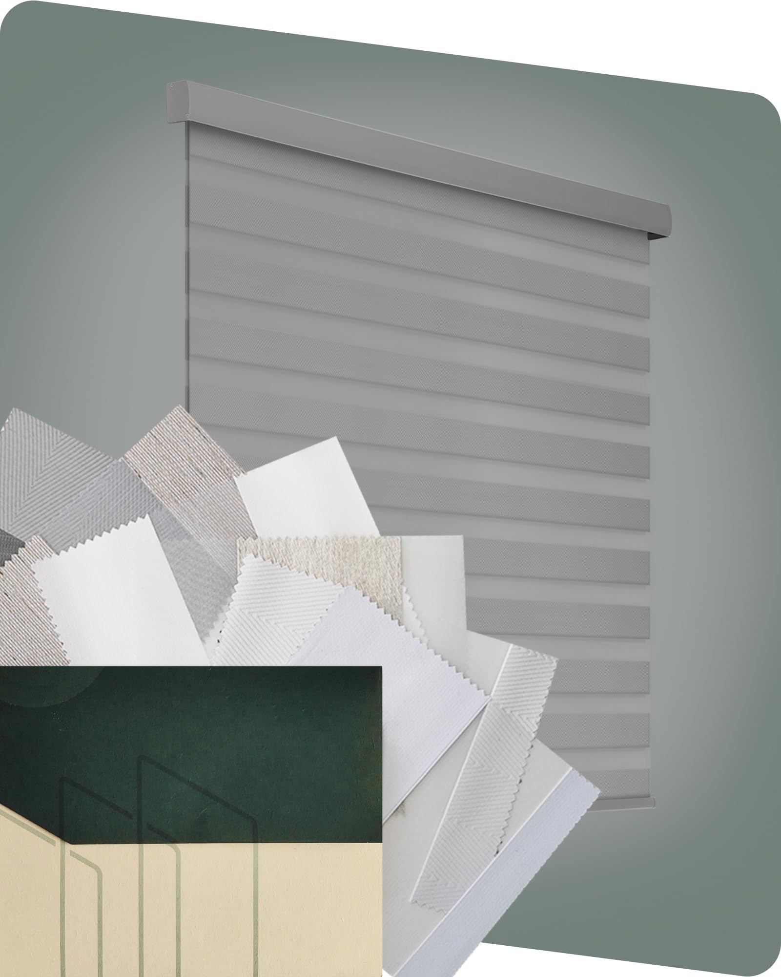 Motorized Zebra Blinds, Remote Zebra Shades for Indoor Windows, Motorized Blinds with Remote Light Control Horizontal Window Blinds, Fabric Samples (Multi-Color)