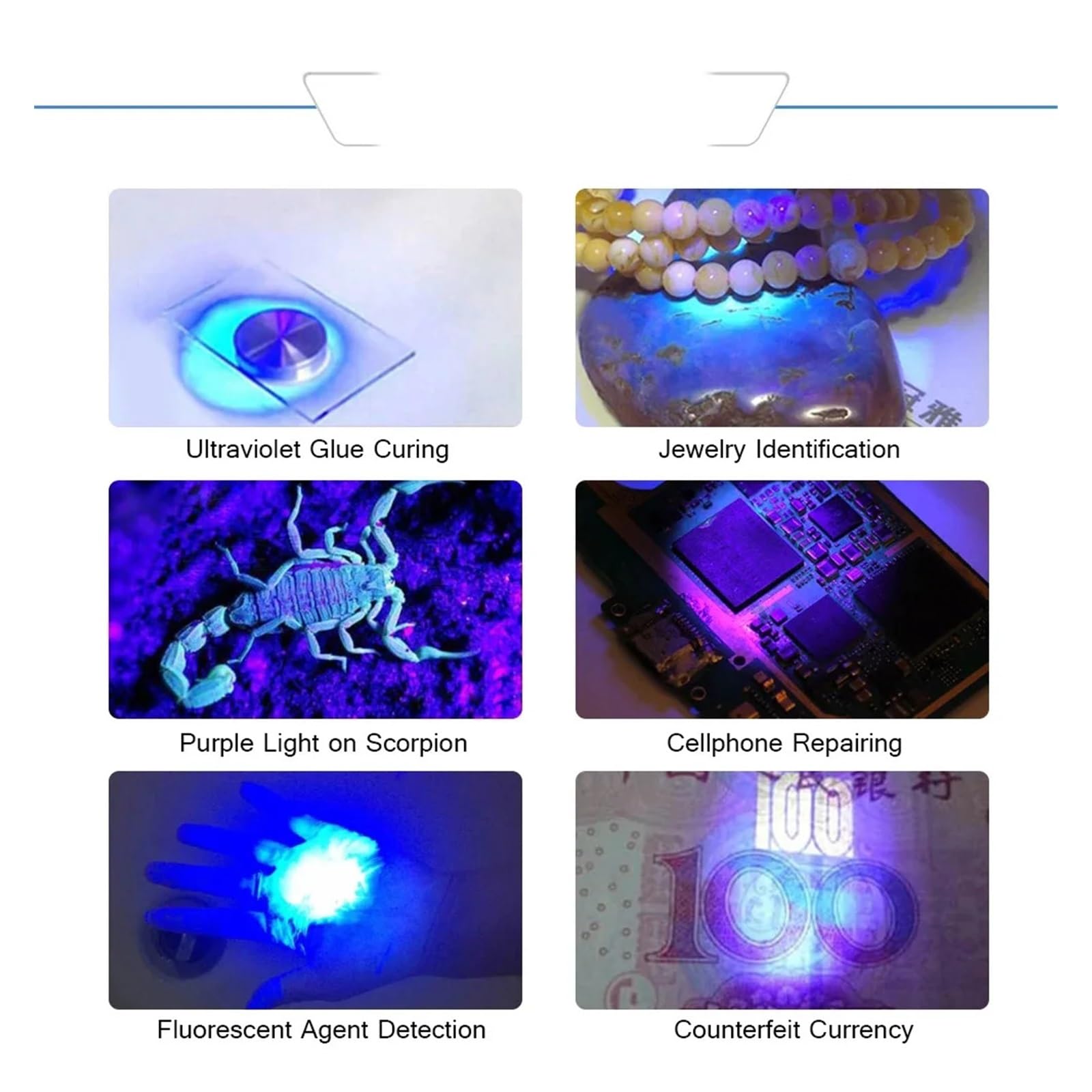 Lampada per polimerizzazione UV Lampada di polimerizzazione UV ad alta energia USB, 365nm 385nm 395nm 405nm for la riparazione di circuiti Saldatura PCB a polimerizzazione rapida(365nm)