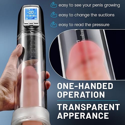 Miniatura 6 de Penisen Bomba de extensores, bomba de vacío eléctrica con bolsillo de silicona, potente bomba de extensión de presión de aire de succión VYY43