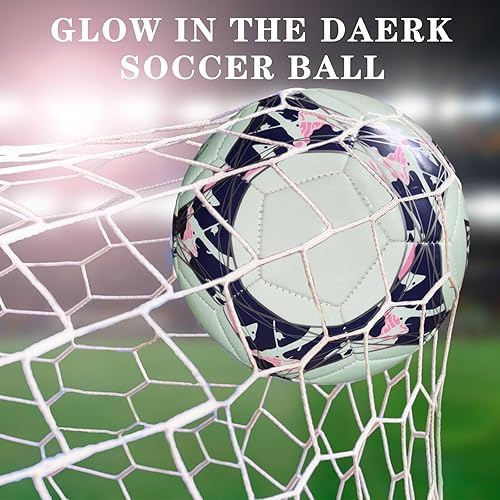 Miniatura 4 de Balón de fútbol que brilla en la oscuridad tamaño 5, pelota de fútbol iluminada para juegos de día y noche, regalos de entrenamiento para interiores