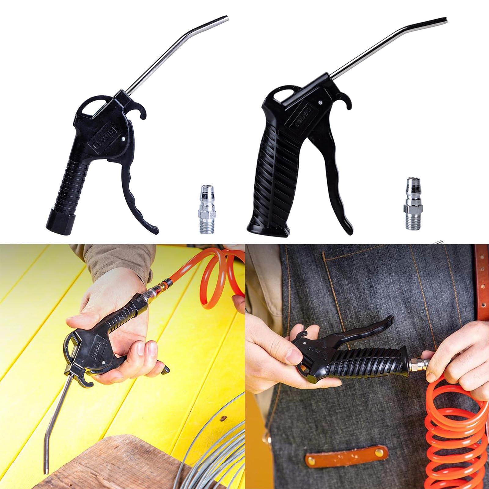 JzcsdkSIL Upgraded Air Blower with Extended Nozzle Professional Air Blowing Tool Clean Your Car Engine with Ease Simple Tool Pneumatic Blow Air Tool, Metal short 230mm