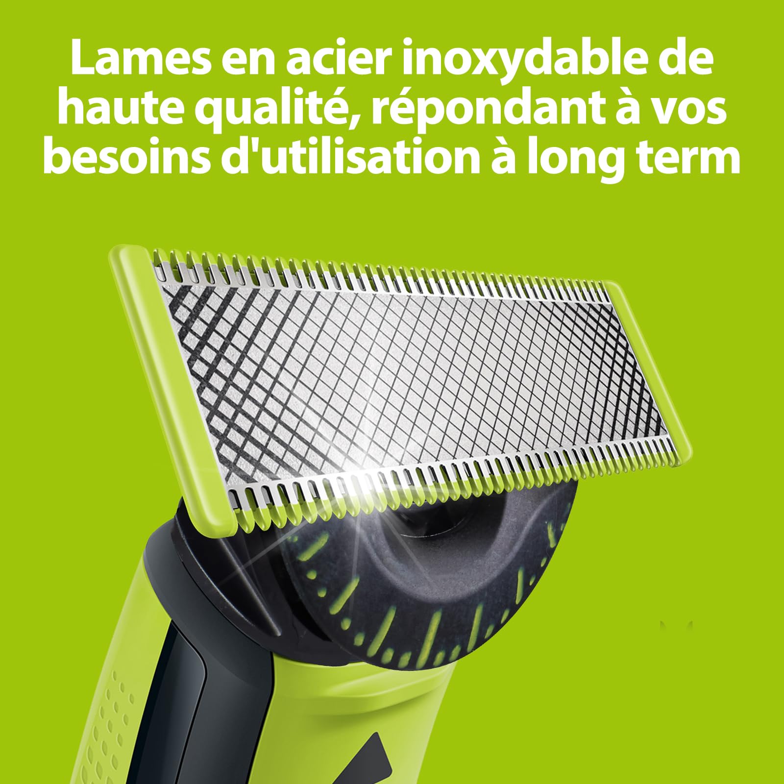 Lames de rechange pour Philips OneBlade | Lot de 3-360 lames OneBlade de rechange, pour la taille de la barbe et du corps. Lames en acier inoxydable de haute qualité, sûres et durables