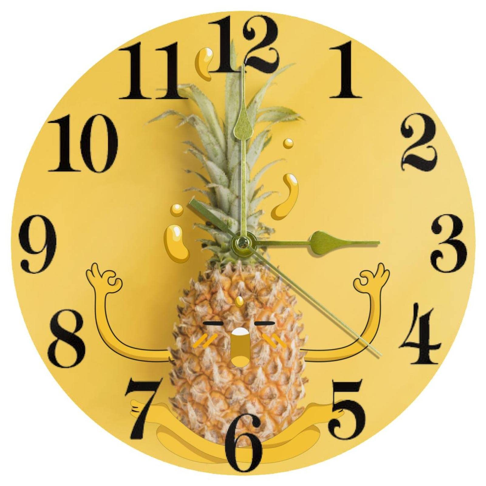 Horloge murale amusante ananas silencieuse 25 cm montre cuisine et école