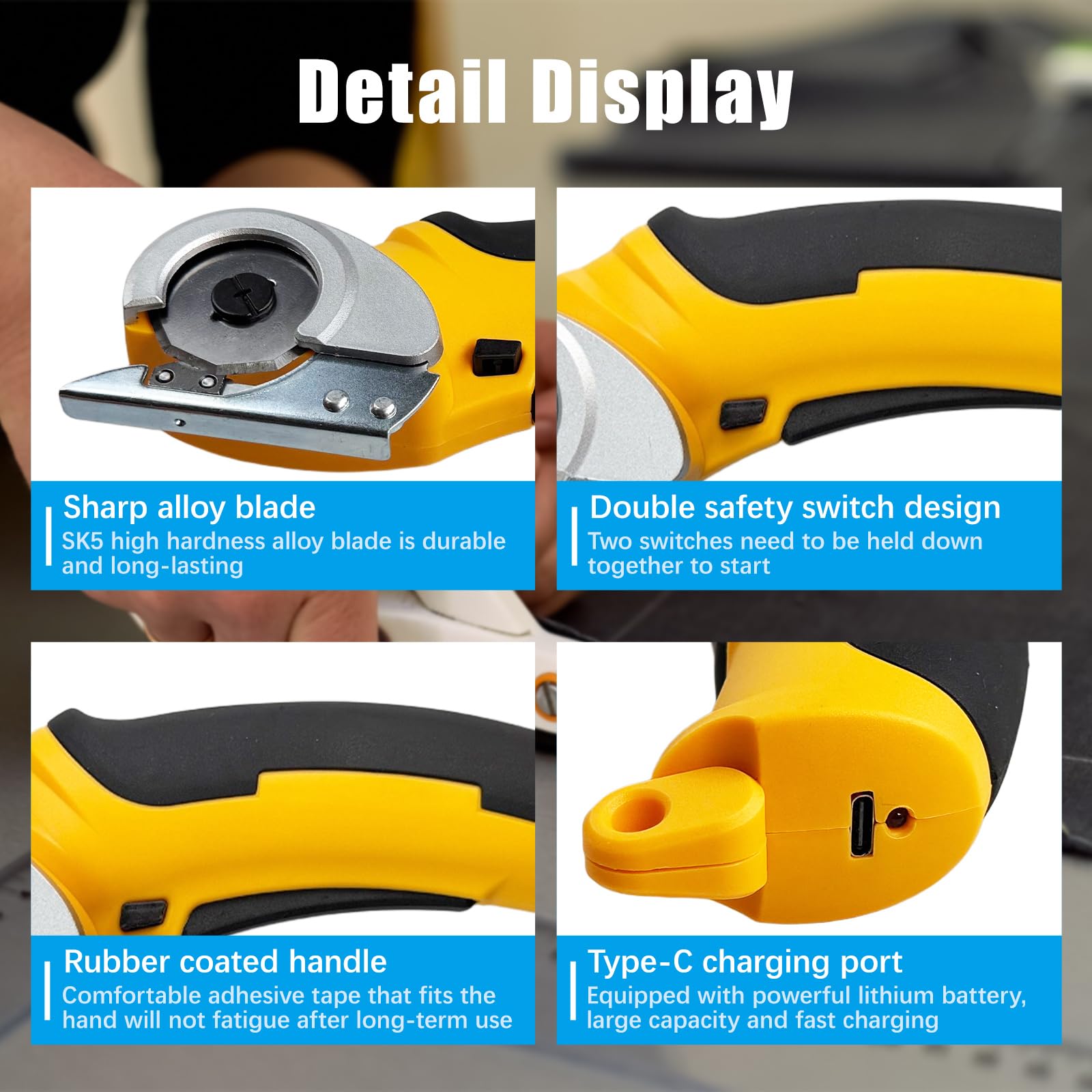 Cordless Electric Scissors, Rechargeable Portable Cardboard Cutter with Safety Closure - Image 3