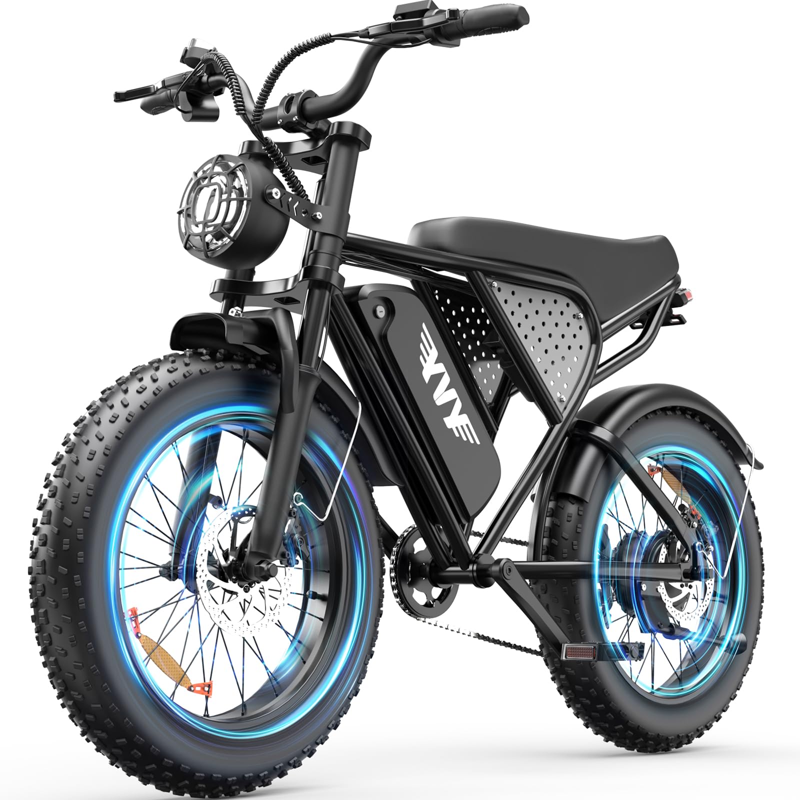 YVY Adult Electric Bike, 2000W-5000W Peak Motor Moped Style E-Bike, 48V15.6Ah-25Ah Remova…