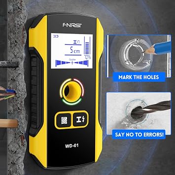 FNIRSI Stud Finder Wall Scanner - 6 in 1 Electronic Wall Wood Stud Finder, Wall Detector with Updated Positioning Hole for Center and Edge of Wood AC Wire Metal Studs Joist Pipe