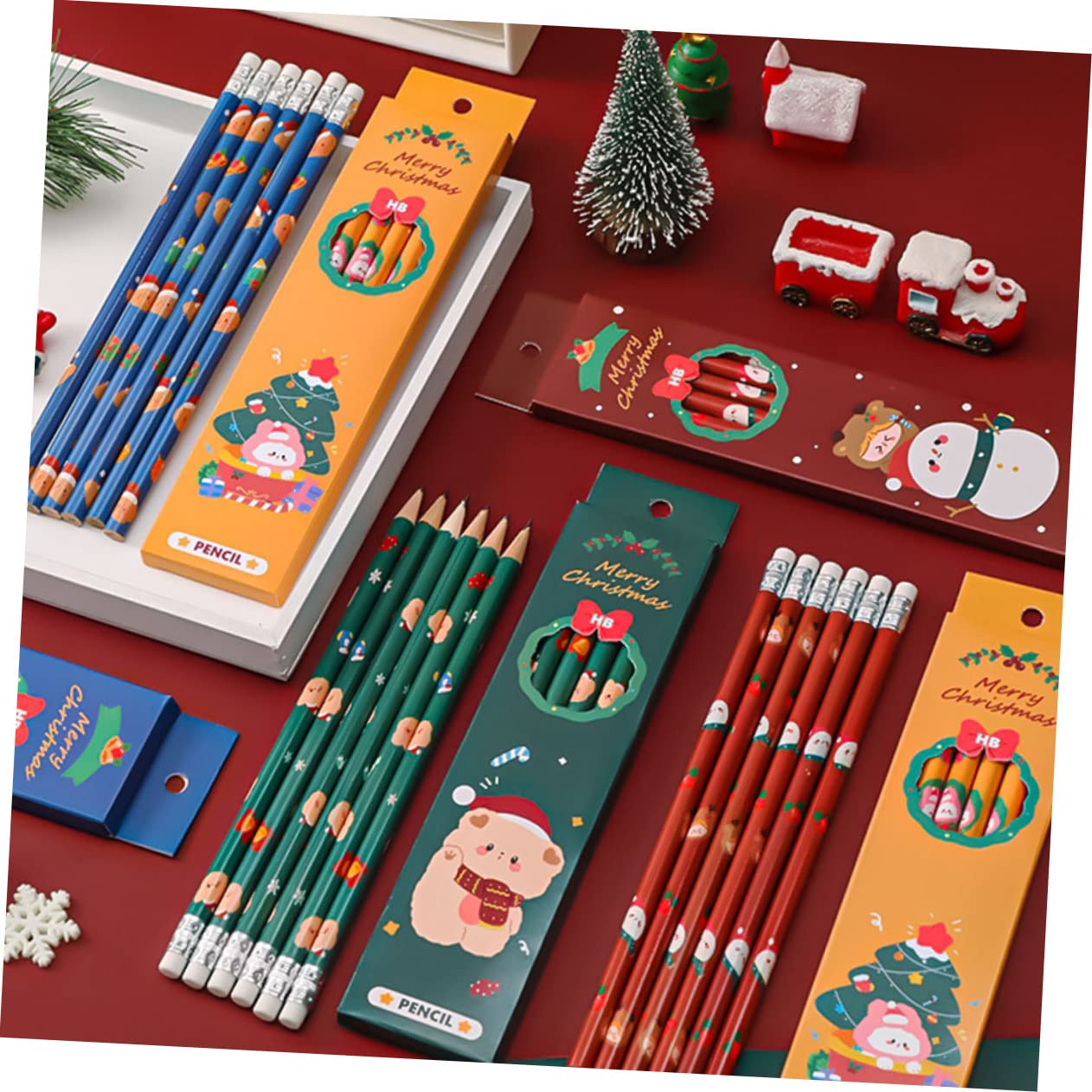 DOITOOL 120 Pièces Crayons Hb Bois Multi Fonctions avec Gomme Set Noël Garçon Fille Dessin Sketch