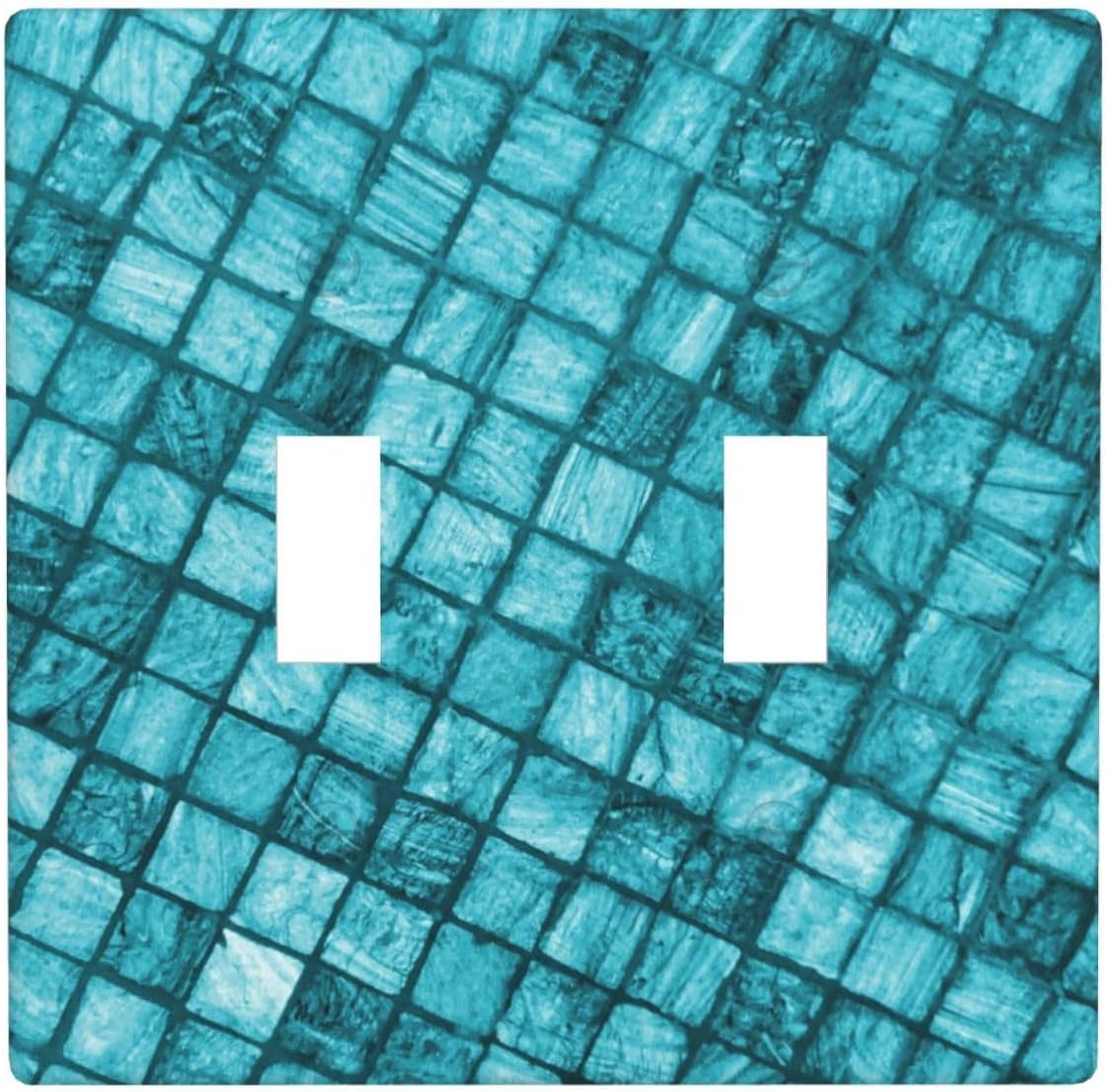 Teal Mosaic Light Switch Cover Decorative Double Toggle Wall Plate