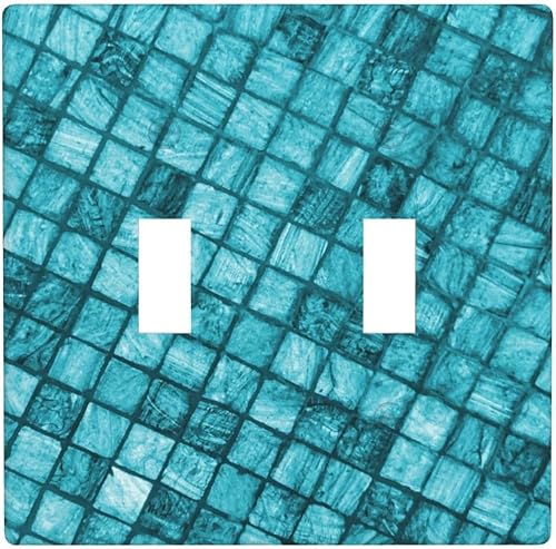 Miniatura 12 de Placas de pared para receptáculo de dispositivo dúplex de 1 banda, cubiertas de toma de corriente azul retro onduladas, cubiertas decorativas para