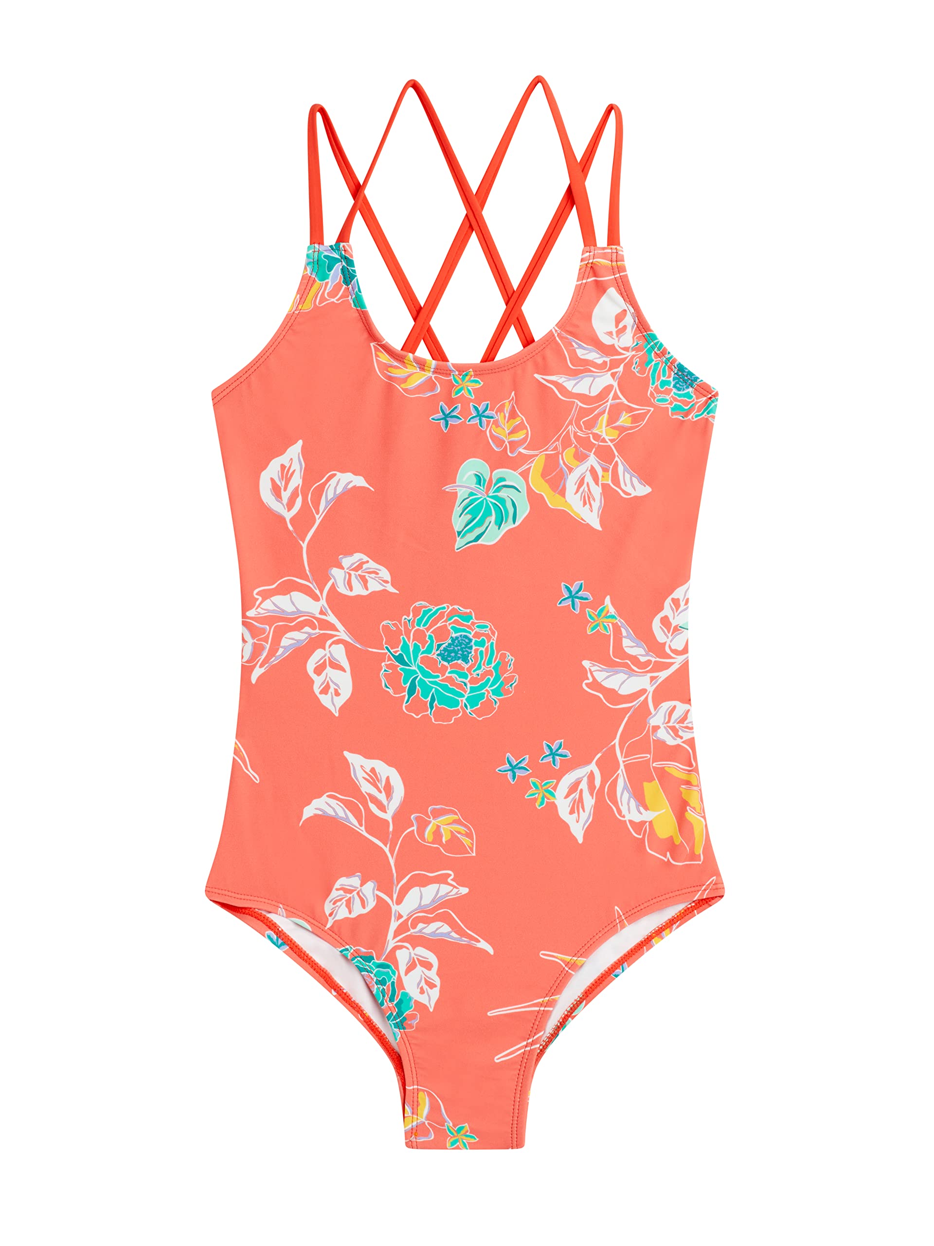 Kanu Surf Girls' Reese UPF 50 Beach Sport Criss-Cross One Piece Swimsuit