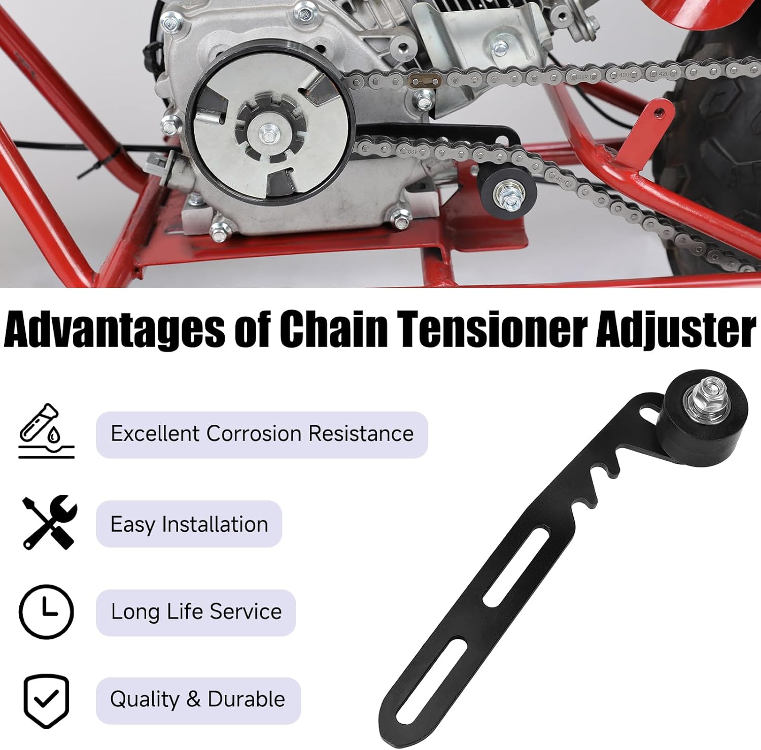 Mini Bike Jackshaft Assembly Cover with Chain Tensioner Replacement for Coleman CT200U