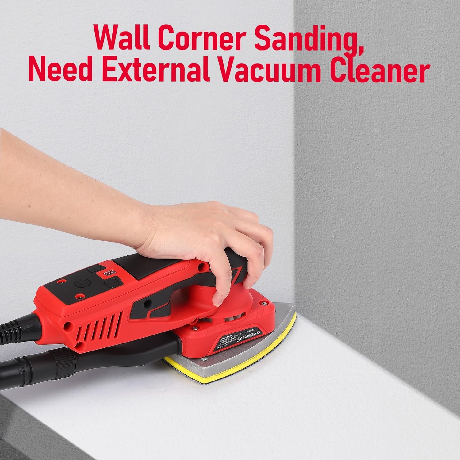 Electric Detail Sander, 350W Brushless Multi-function Variable Speed Motor Mouse Sander with 12 Sanding Paper, 10,000 RPM, For Woodworking, Polishing, Carpentry