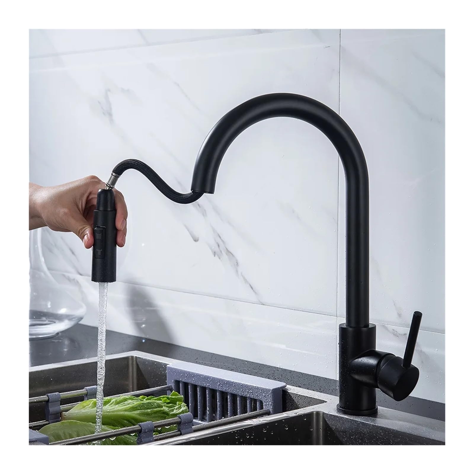 Rubinetto da Cucina Estraibile Touch in Acciaio Inox Opaco, Miscelatore for lavello da Cucina Caldo e Freddo, rubinetti da Cucina Touch(Not Touch-Chrome)