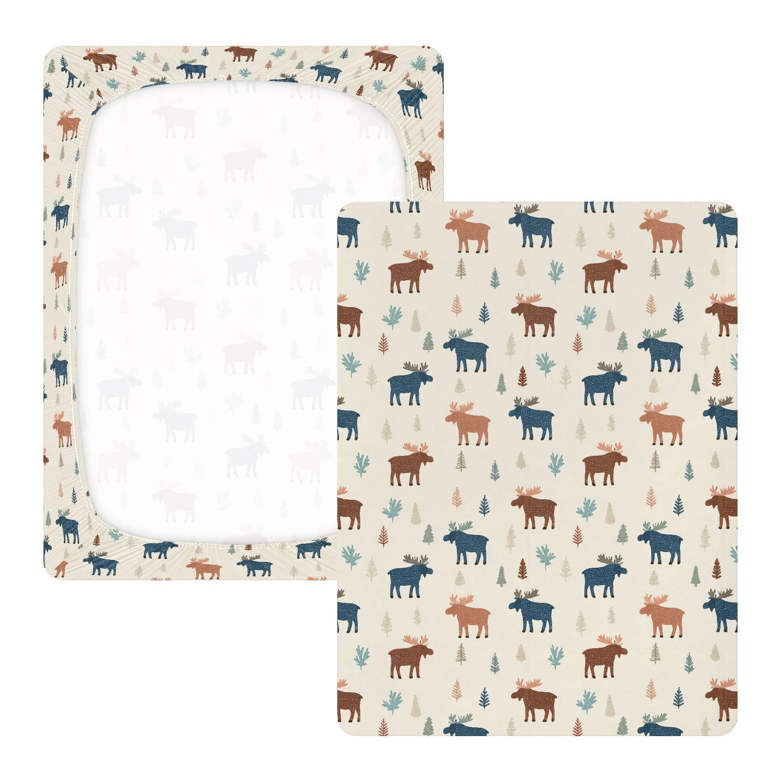 Funny Wildlife - Sábanas para cuna de bebé, niños y niñas, de algodón, cómodas y transpirables, colchones para guardería, 1 paquete de cuna de acolchonado