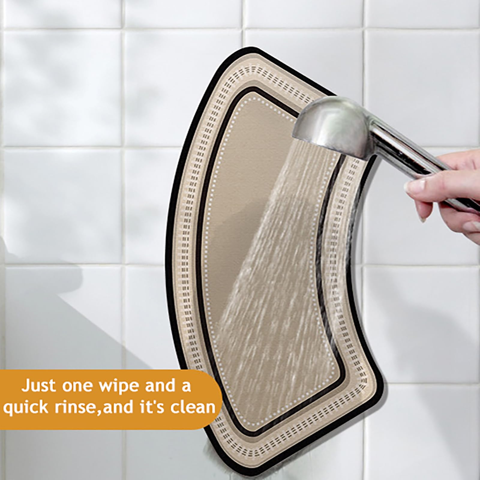 Generico Tappeto Bagno a Forma di Arco Antiscivolo E Assorbente per Vasca E Doccia,F,60x120cm(24x47inch) | Asciugatura rapida, facile da pulire