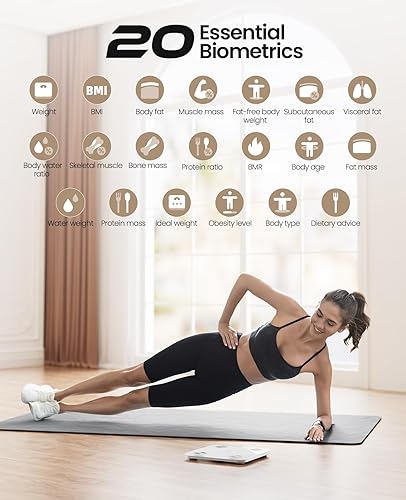 Miniatura 3 de Báscula para peso corporal, báscula digital inteligente para baño con IMC, grasa corporal, masa muscular, escala precisa de composición corporal de