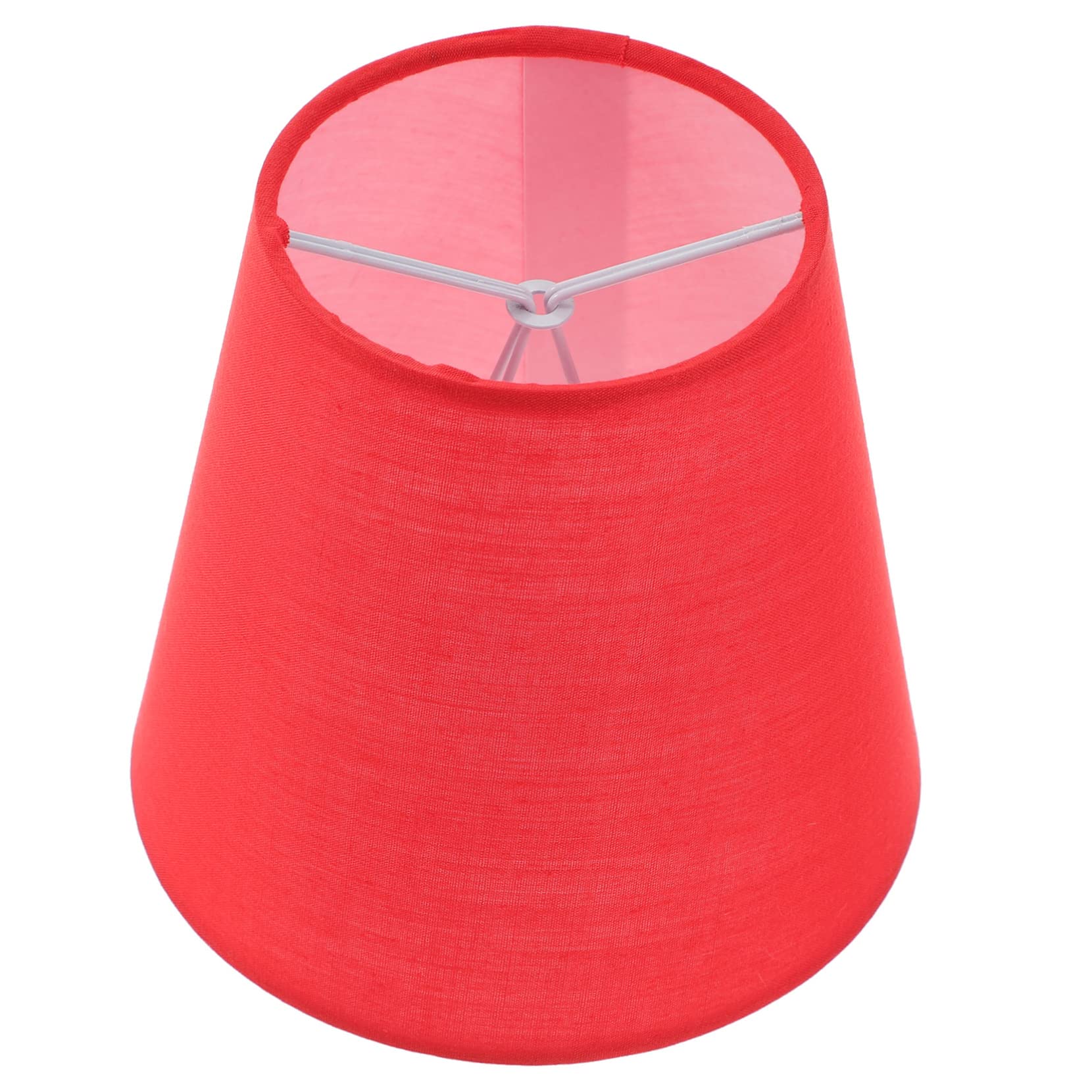 Clip on Bulb Lamp Shade Small Table Floor Bedside Light Cover Replacement Cloth Lampshade for Rustic Decor Easy Install Red Clip on Lampshade