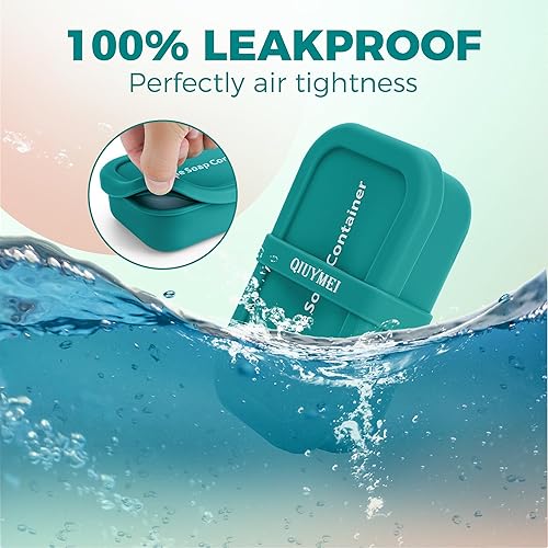 Miniatura 2 de Recipiente de jabón de viaje de silicona, funda de jabón de viaje mejorada a prueba de fugas con capa de drenaje, soporte portátil para jabón de