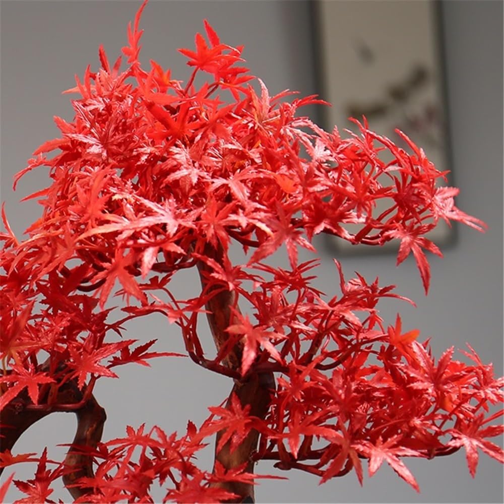 Artificielle Bonsaï Bonsaï Artificiel en érable Rouge avec Pots, décoration de Bureau, hôtel, aménagement paysager Plante Artificielles