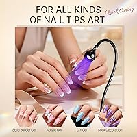 Vista 5 de AORAEM Lámpara de uñas LED para manicura de uñas, luz de curado con cuello de cisne negro y abrazadera para uñas de gel