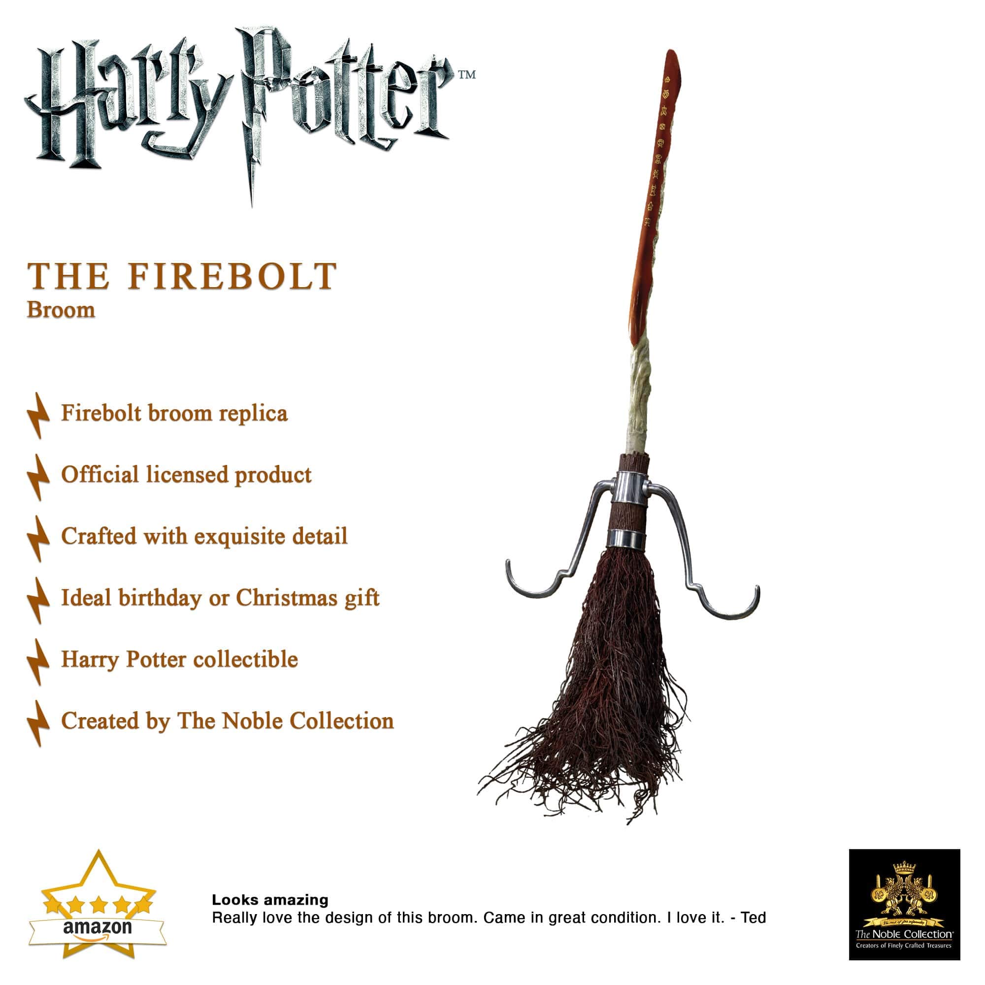 Buy The Noble Collection Harry Potter Firebolt Broom Approx 42in