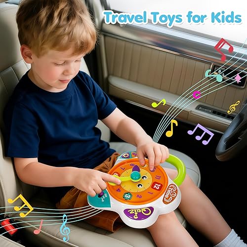 Miniatura 6 de V-Opitos Reloj de aprendizaje musical de juguete para niños y niñas de 3, 4, 5, 6 años de edad, juguete educativo Montessori sensorial de viaje,