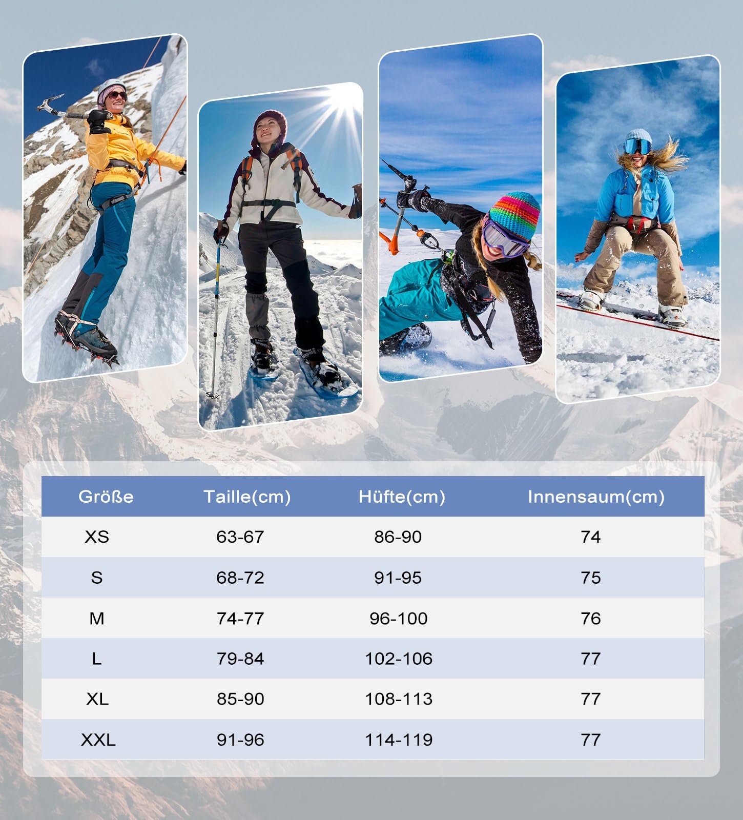 Rdruko Pantaloni da sci da donna, impermeabili, imbottiti, caldi, in softshell, invernali, per attività all'aria aperta, antivento, per attività all'aperto