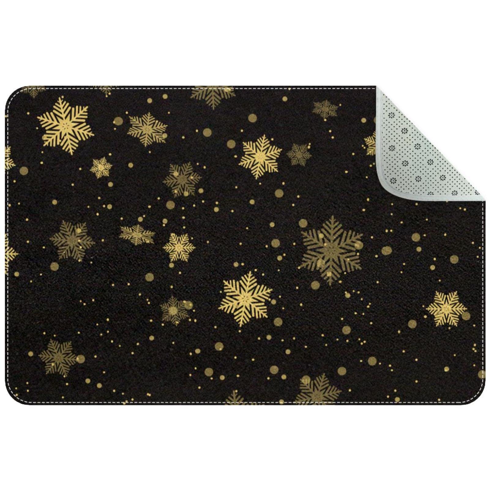 Paillasson Noël flocon de neige anti glisse tapis entrée résistant pour couloir et terrasse