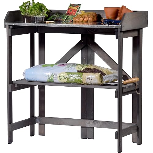 dobar® Table de Jardinage Pliante en Bois Massif - Table