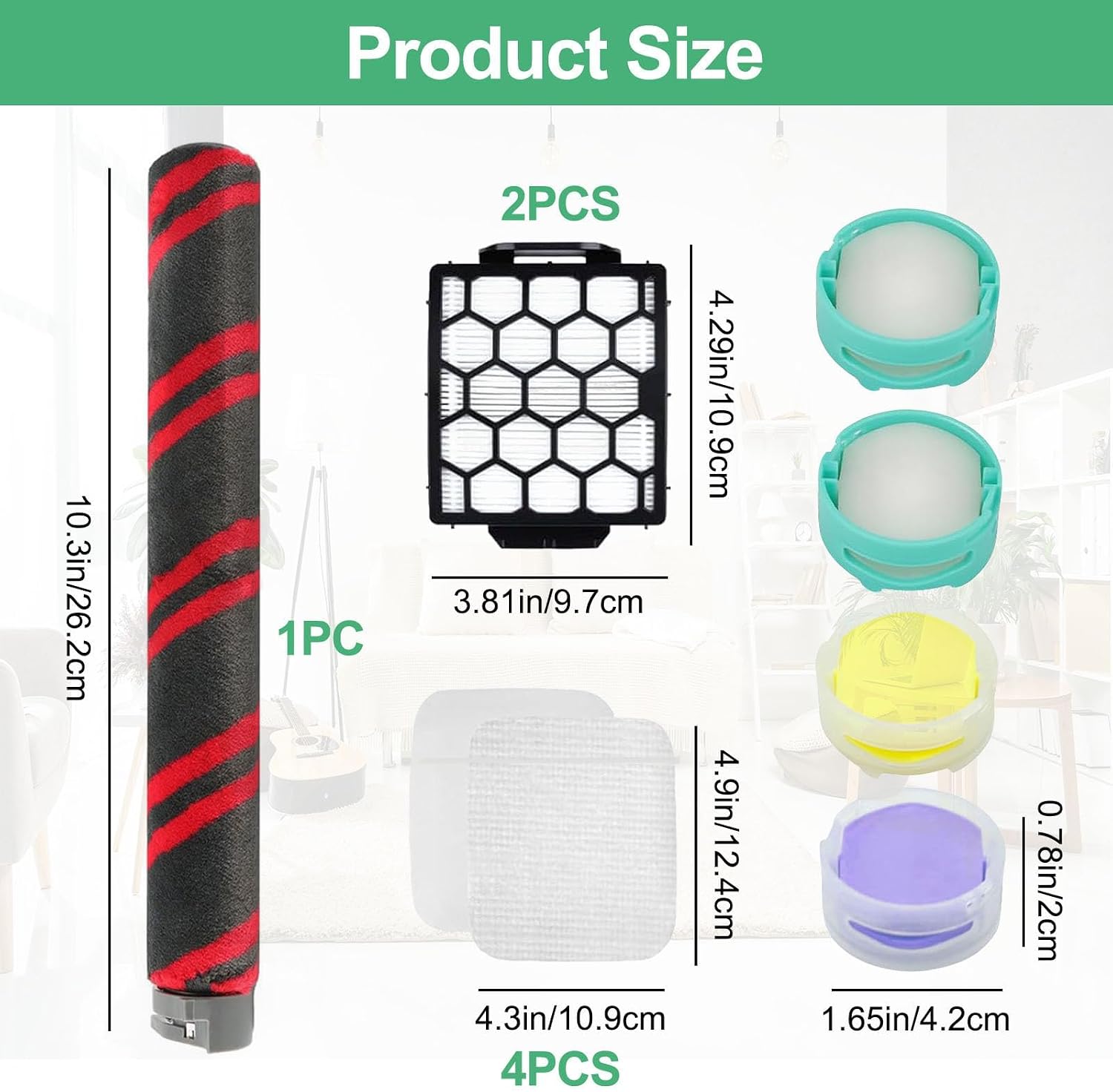 Alrens UV900 Filter and Replacement Parts for Shark UV900 Pet Performance Plus Lift-Away Upright Vacuum – 1 Brush Roller, 2 Filters, 4 Foam & Felt Filters & 4 Odor Neutralizer Cartridges