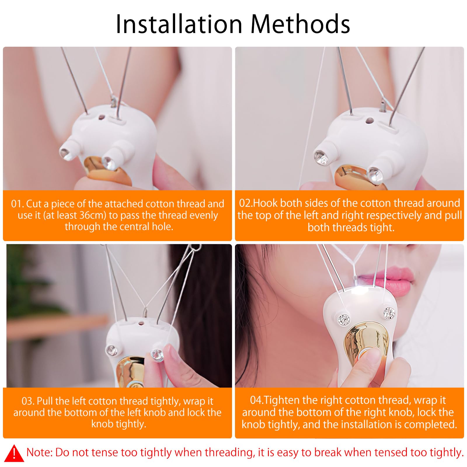 VOSSOT Épilateur électrique pour le visage pour femme, épilateur électrique pour le visage, épilateur USB pour le visage avec LED, épilateur pour le visage pour femme, masseur de visage, rasoir à